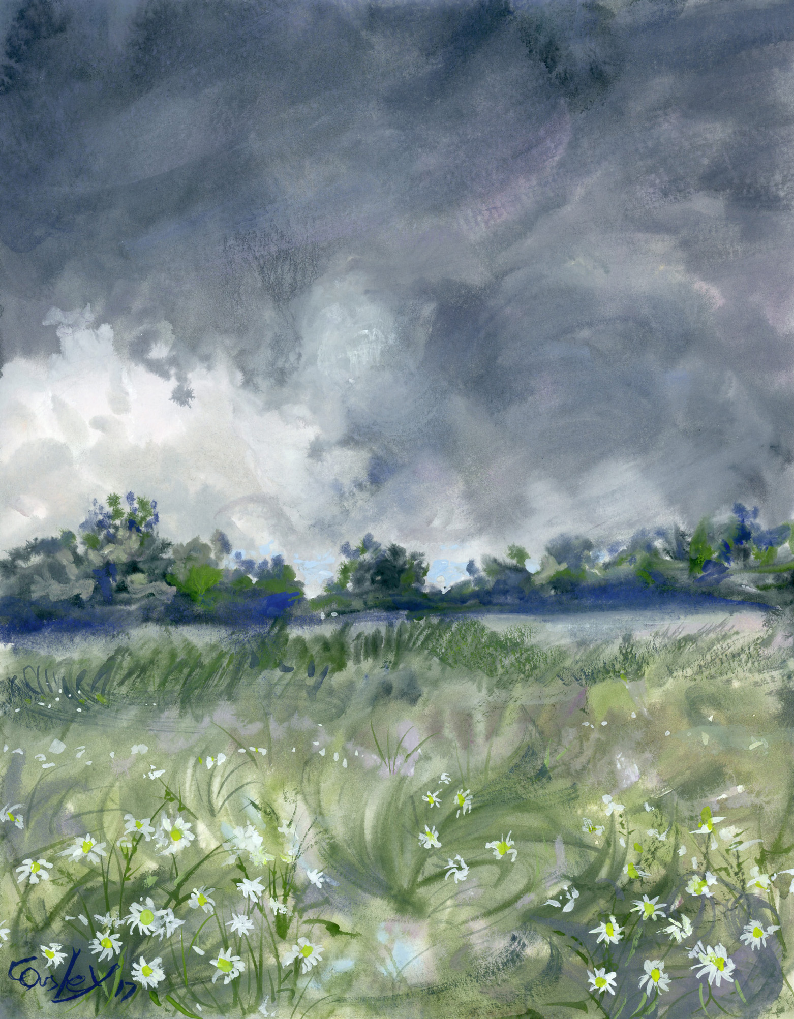 April Showers (Gouache)