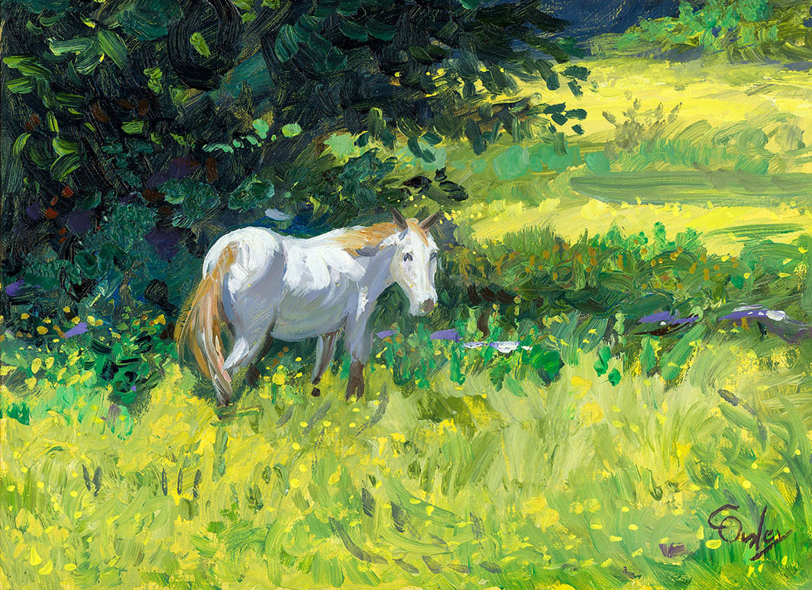 Yellow Pasture in College Grove TN (oil on linen panel 9x12)