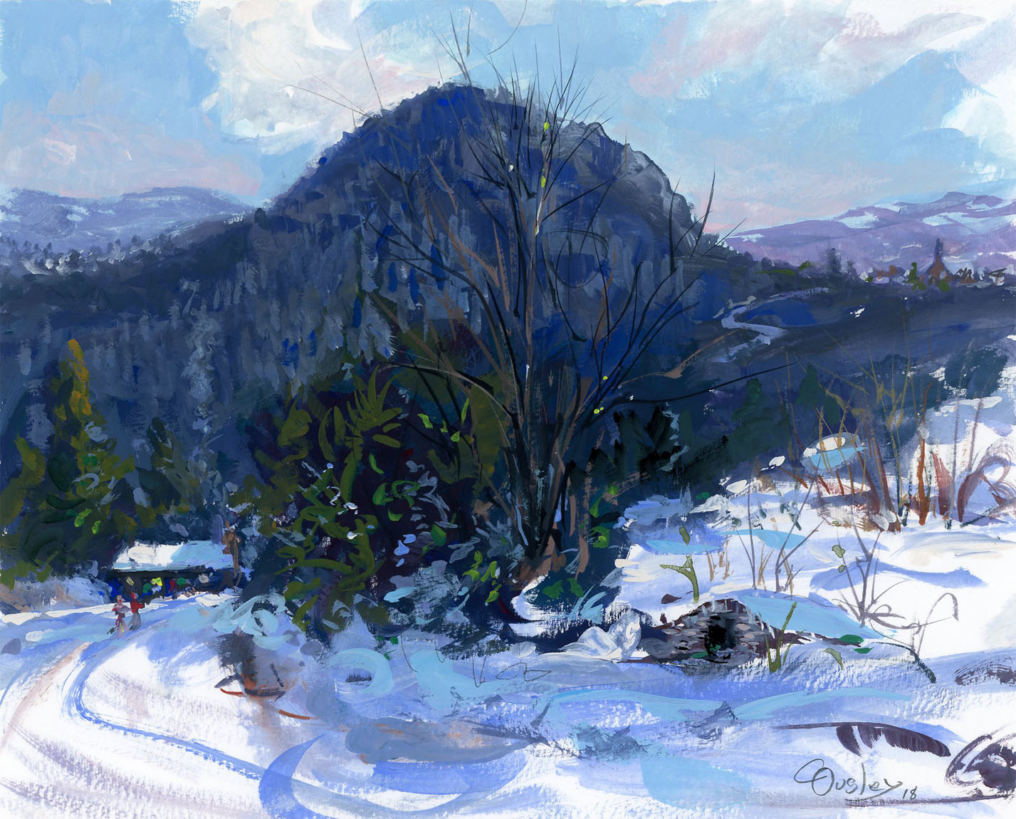Snowy Mountain Scene