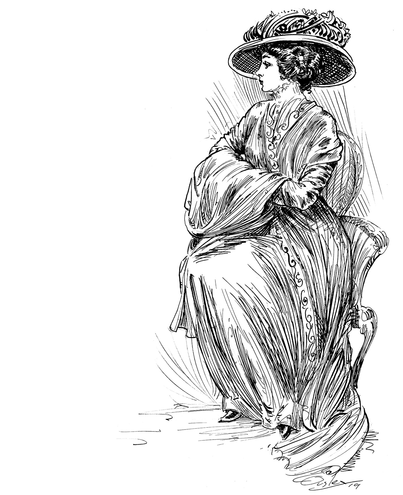 Elegant Edwardian Lady