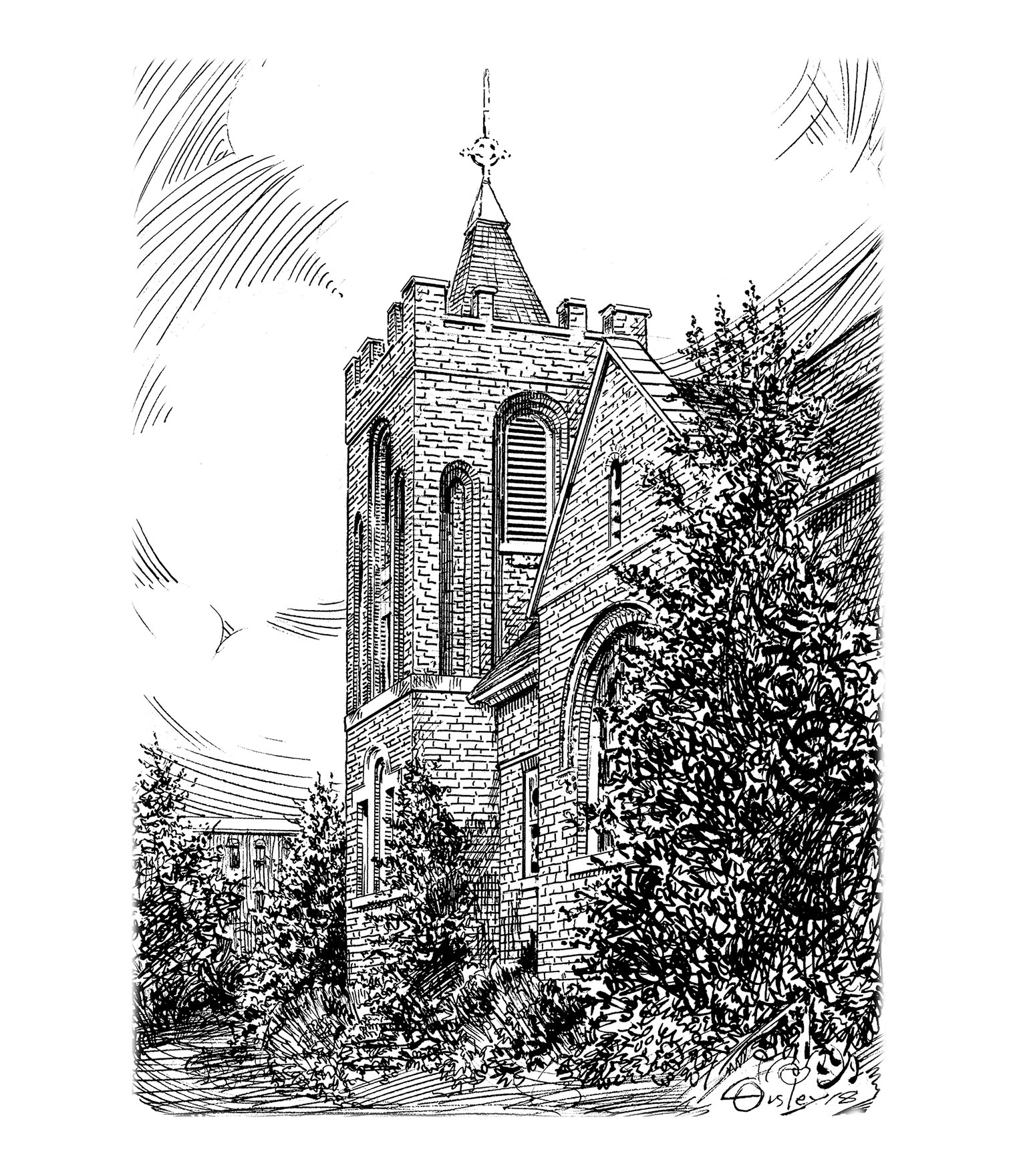 The Historic Franklin Presbyterian Church (Print)