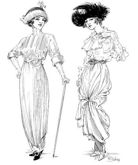 Vintage Women Pen and Ink Drawings